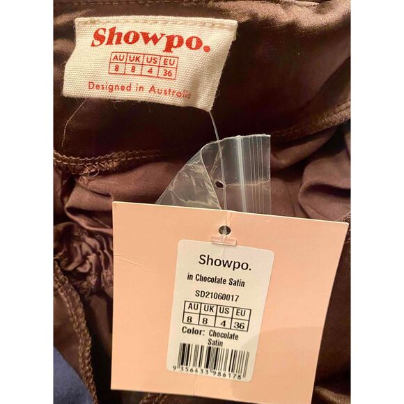 NWT Princess Polly Brown Satin Ruched Bodycon Mini Dress Women S 4 - Picture 3 of 4